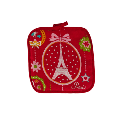 Paris Medallion oven mitt and potholder - potholder