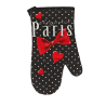 Paris bow tie potholder and oven mitt - black oven mitt