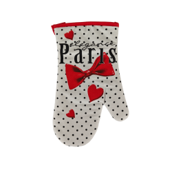 Paris bow tie potholder and oven mitt - white oven mitt