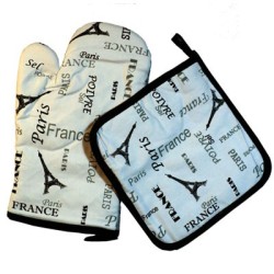 Eiffel Tower potholder and oven mitt