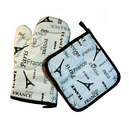 Eiffel Tower potholder and oven mitt